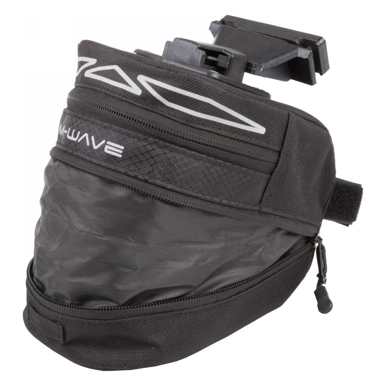 Bolsa de Silla M-Wave Tilburg M Negra Expandible con Soporte para Luz y Reflectores - 3