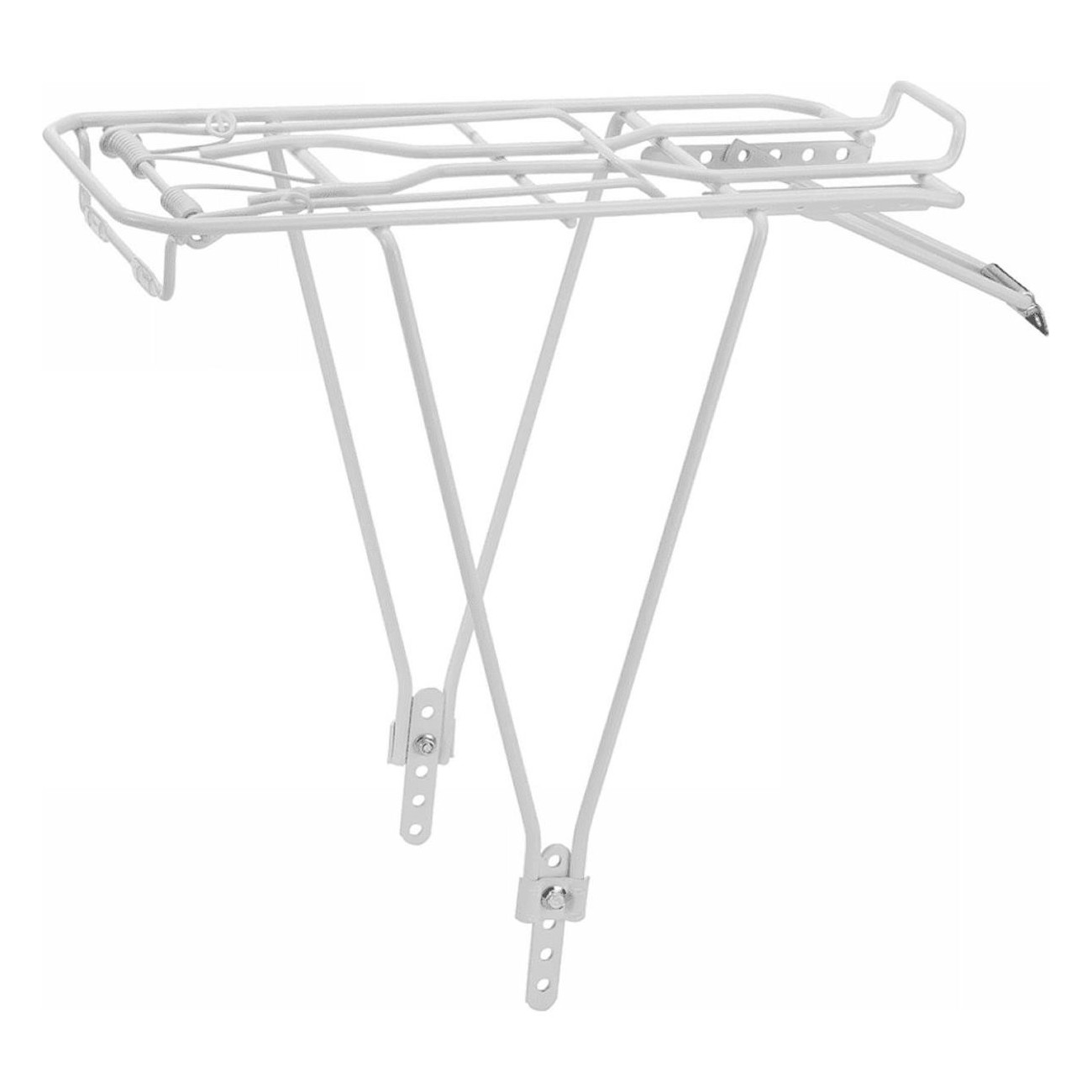 Portapacchi Bici Posteriore Ajustable de Hierro Blanco para Ruedas 24-28'' - 1