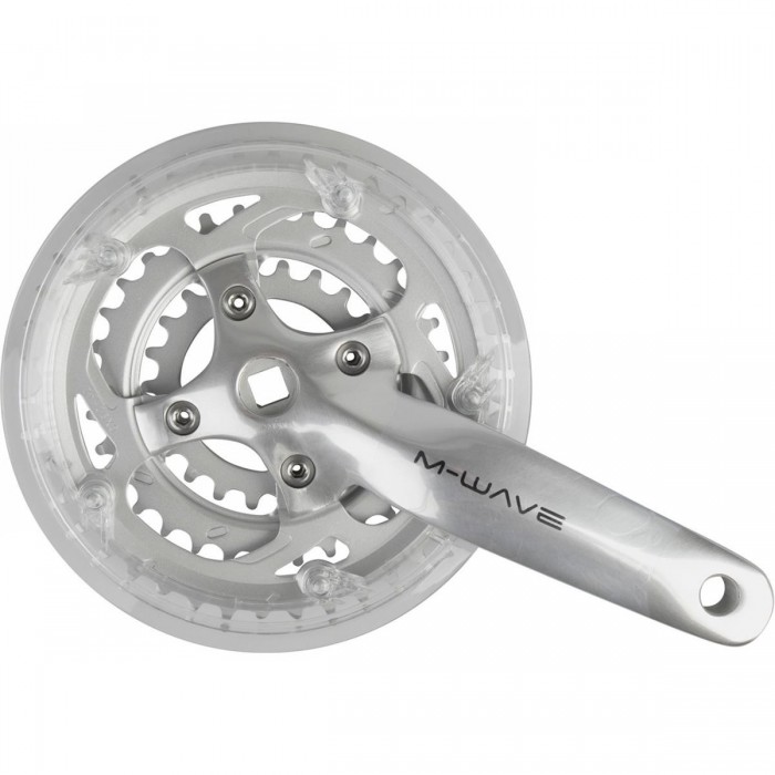 Manivelle M-Wave en Aluminium 170mm pour 8/7V avec Pignons en Acier 22/32/42T et Garde-chaîne - 1