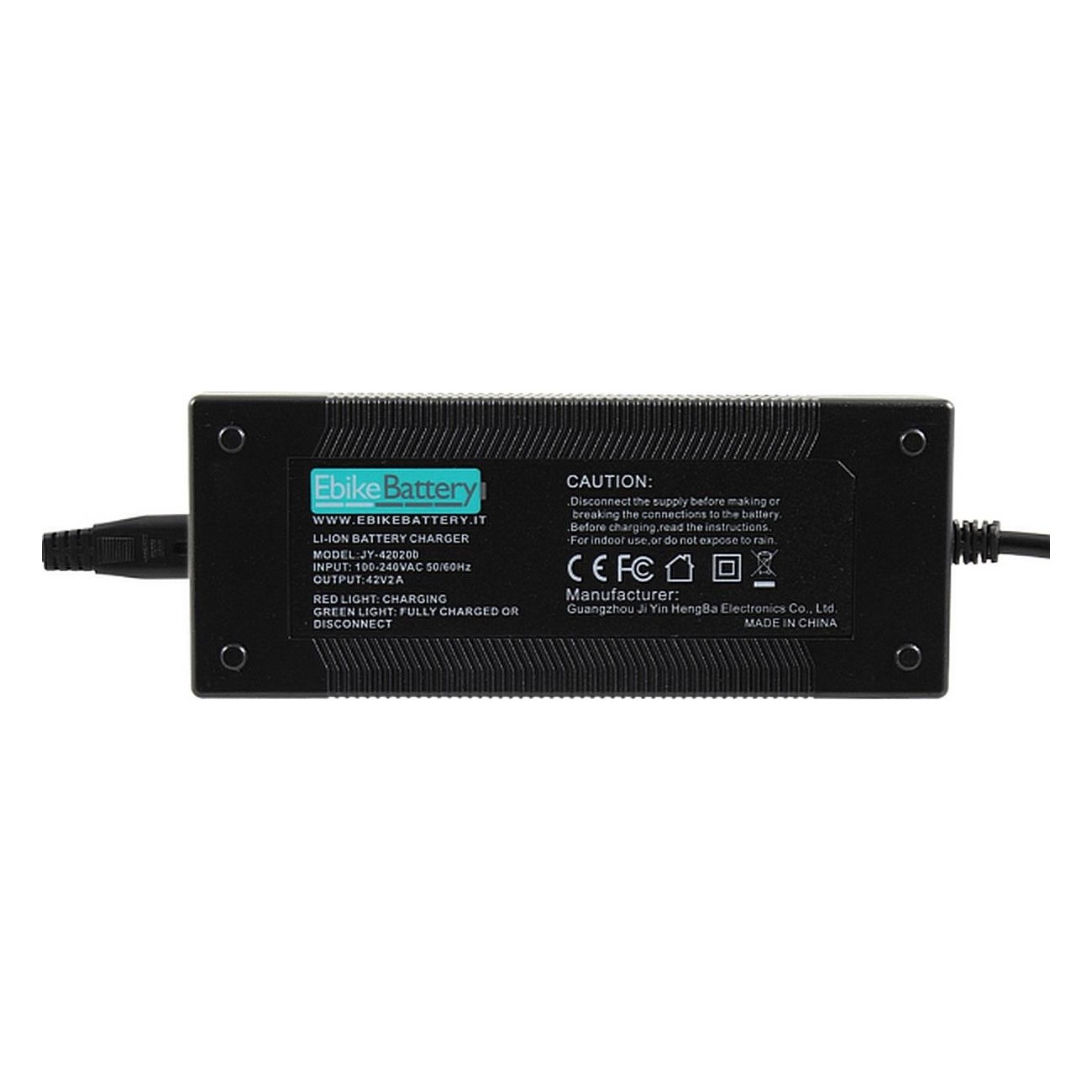 Chargeur 36V pour batteries lithium avec adaptateurs DC/XLR et DC/RCA - 1