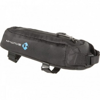 M-Wave Waterproof Bike Top Tube Bag 0.75L Black with Reflective Print - 1