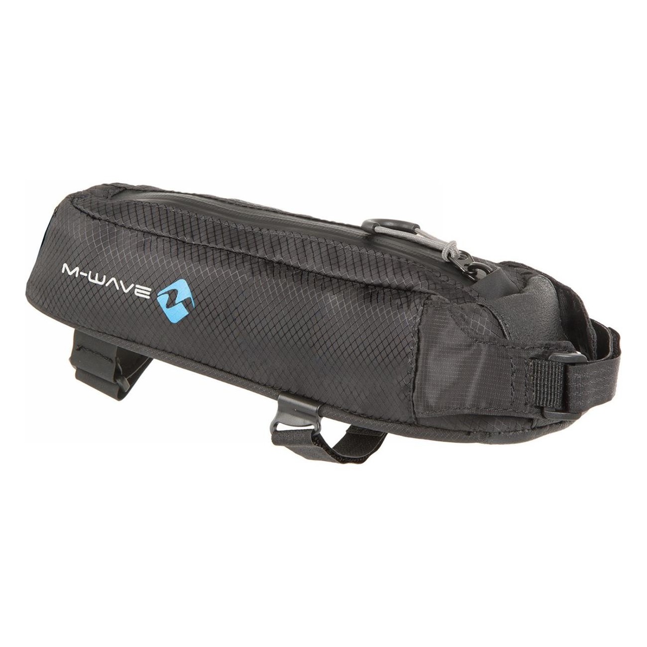 M-Wave Waterproof Bike Top Tube Bag 0.75L Black with Reflective Print - 1