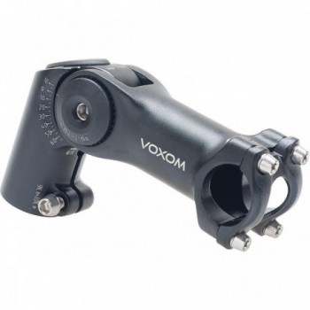 Attacco Manubrio Voxom VB3 100mm, Compatibile con Diametro 25,4 mm e 31,8 mm, Regolabile da -10° a +65°, Colore Nero, in Allumin