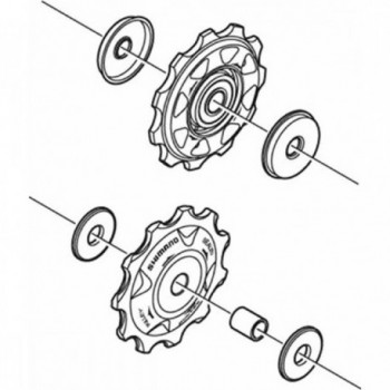 Shimano XTR M970 Black Rear Derailleur Pulley Pair MTB - 1