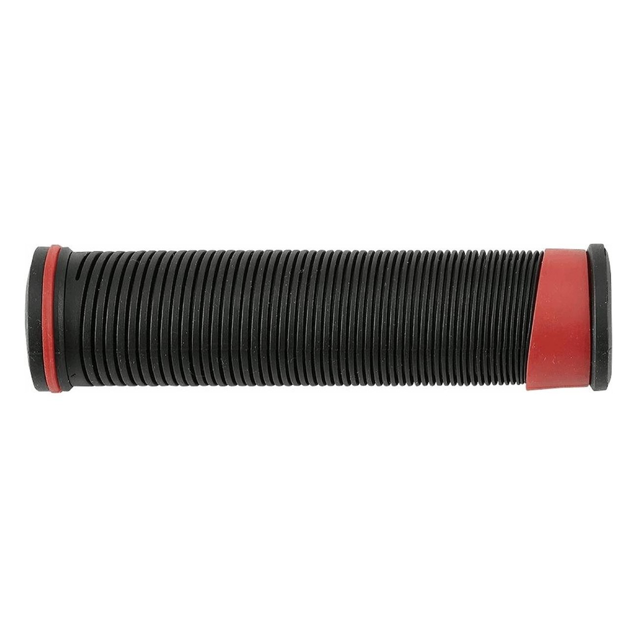 Poignées VTT 128mm en Caoutchouc Souple Noir/Rouge - MVTE K - 1