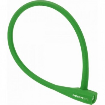 Lucchetto a Cavo BONINBIKE 10x600 mm in Silicone Verde per Bicicletta - 1 - Lucchetti - 8053329965392