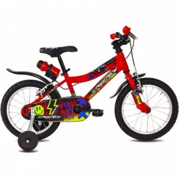 Bicicletta per Bambini Street Boy 16' Rosso con Telaio in Acciaio e Freni V-Brake - 1 - Bambino - 8059796061087