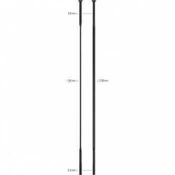 Raggi CX-Sprint Inox Testa Dritta 232mm Neri - Confezione da 4 Pezzi con Nipples Polyax - 1 - Raggi - 