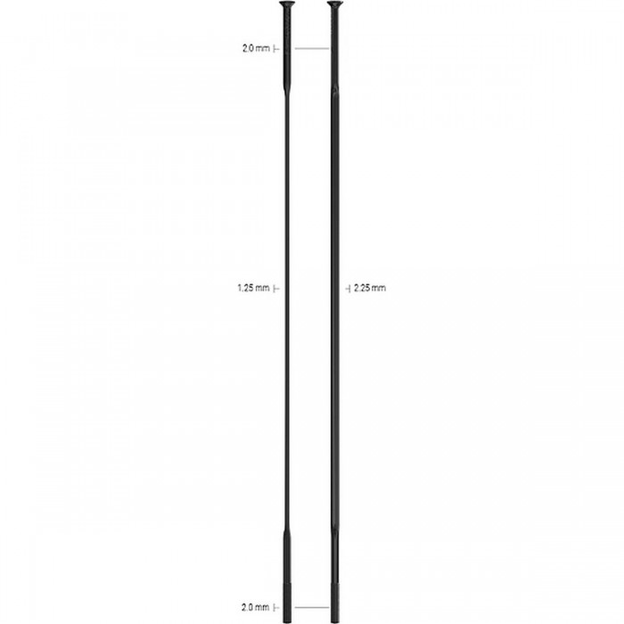 Raggi CX-Sprint Inox Testa Dritta 232mm Neri - Confezione da 4 Pezzi con Nipples Polyax - 1 - Raggi - 