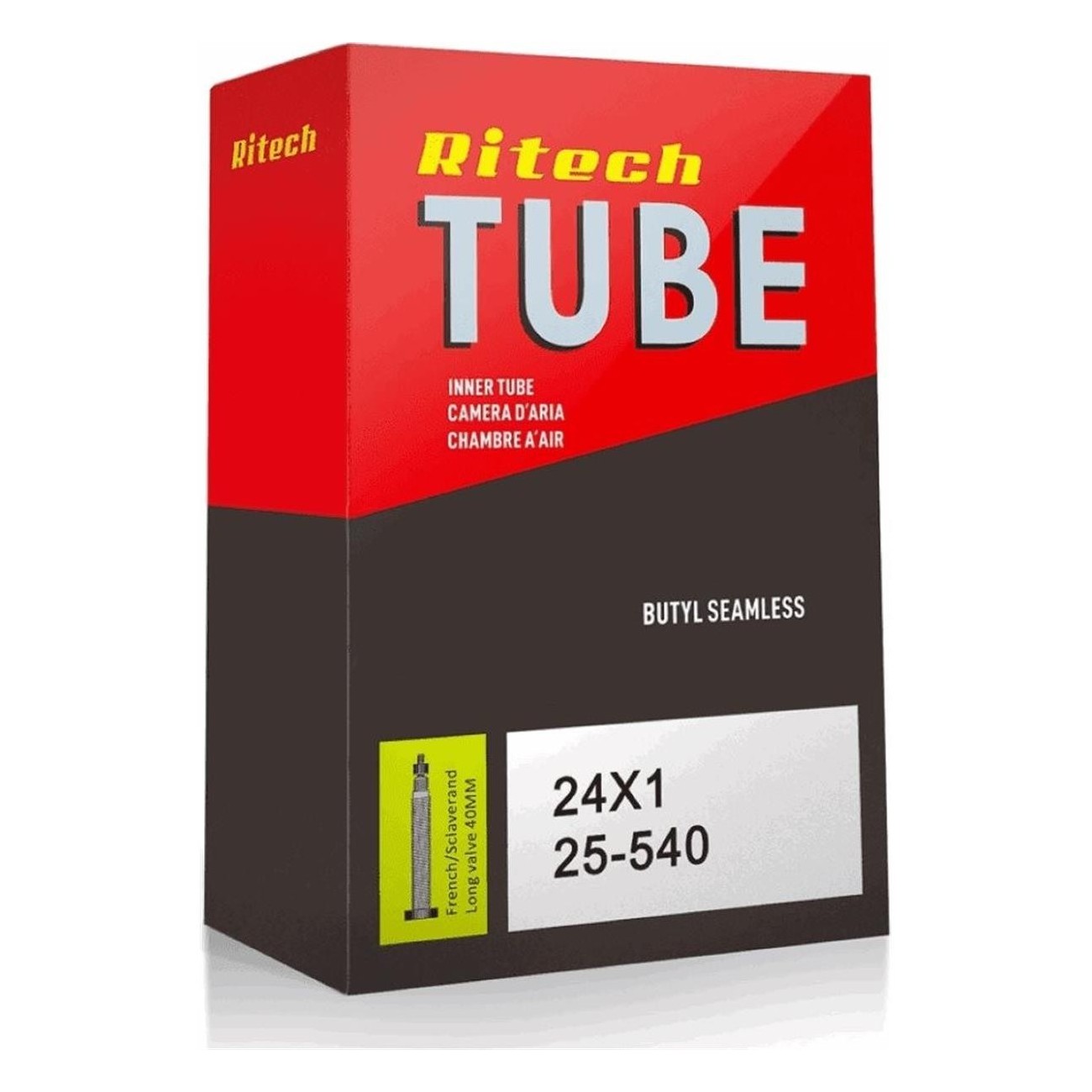 Ritech 24x1.00 Inner Tube with 40mm Presta Valve - Standard and Reliable - 1