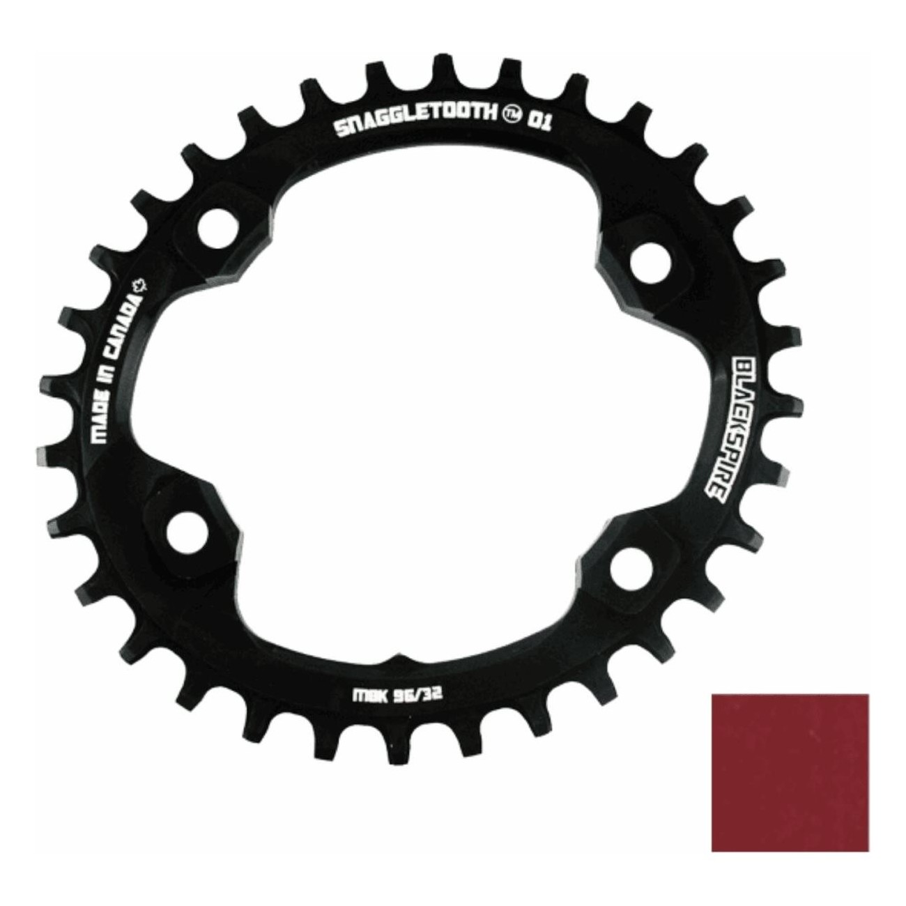 30T Snaggletooth XT8000 Red Oval Chainring for MTB Shimano 11/12V - 1