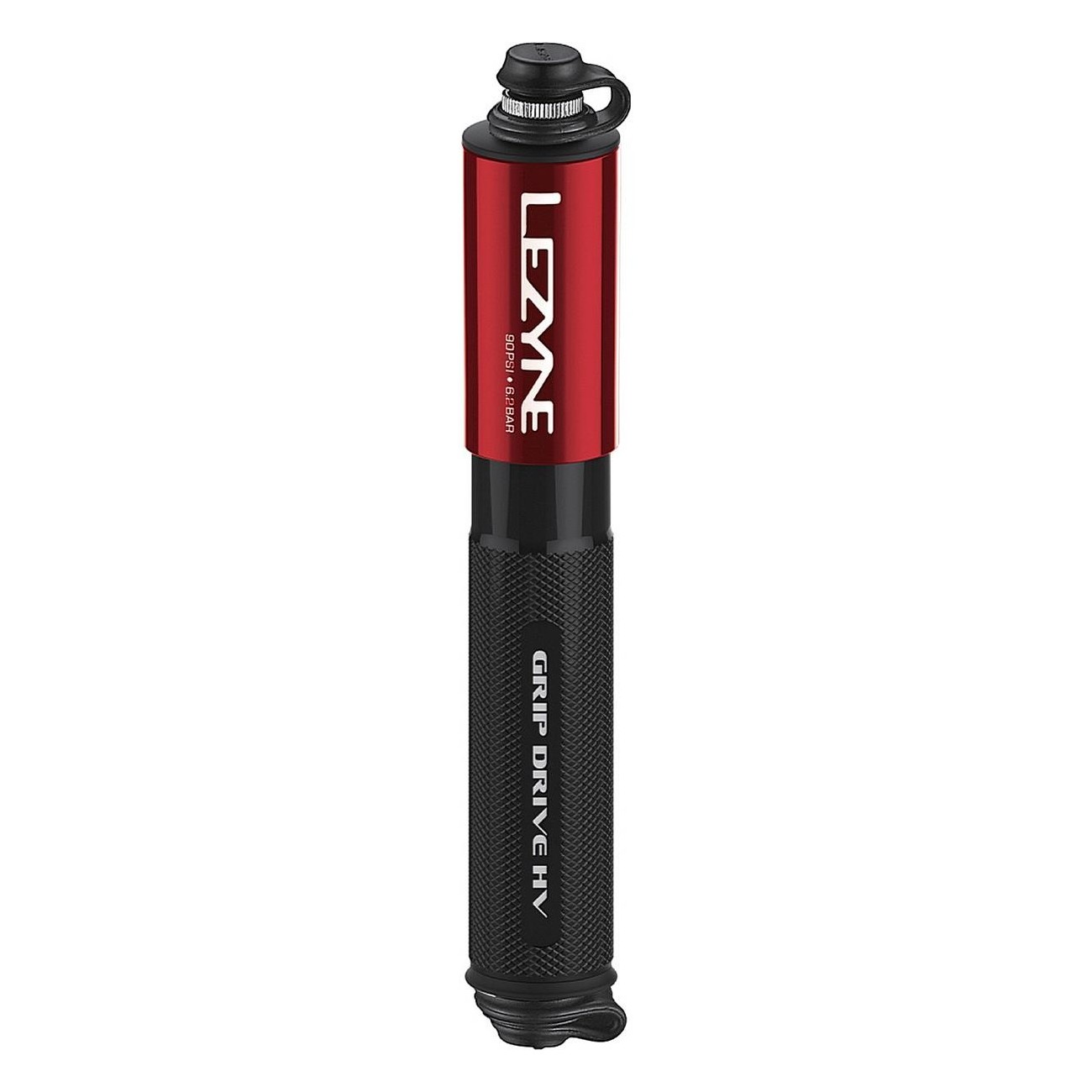 Lezyne Bomba de Mano Grip Drive HV Roja, Compacta y Eficiente para Bicicleta - 1