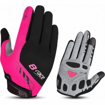 Gants Longs d'Été Bump Gel Pro Noir/Fuchsia avec Gel et Ventilation - Taille S - 1