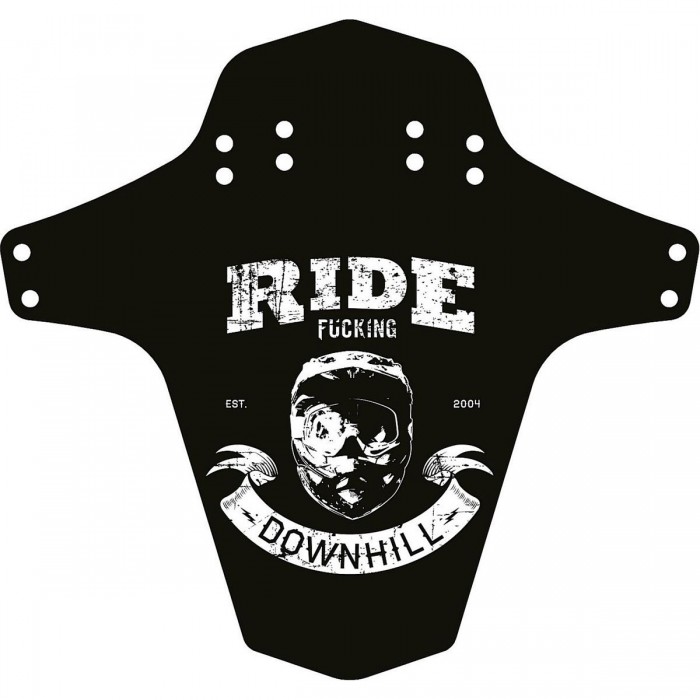 Reverse Mudfender Ride Bike Fender - Front and Rear Mount, Black/White - 1