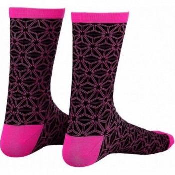 Calze Mezza Altezza ASAN Nero/Rosa Neon Taglia XL - SUPACAZ - 1 - Calze - 0660902390588