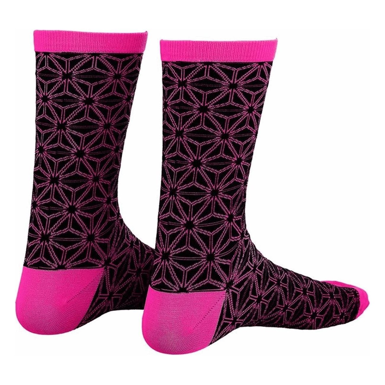 Calze Mezza Altezza ASAN Nero/Rosa Neon Taglia XL - SUPACAZ - 1 - Calze - 0660902390588