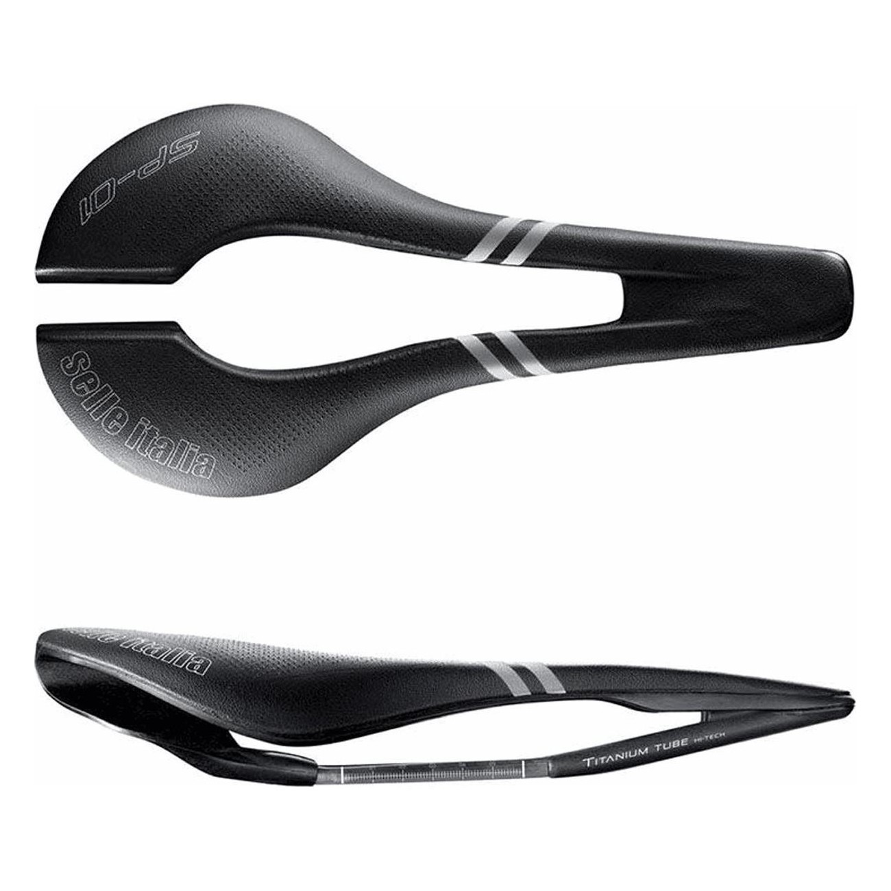 Saddle SP-01 Superflow L3 Black 142x288mm with Titanium Rail, 185g - Selle Italia - 1