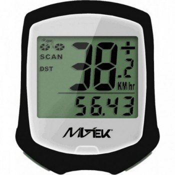 MVTEK Lampo Cycle Computer 9 Functions Black/White Wired - Essential for Cyclists - 1