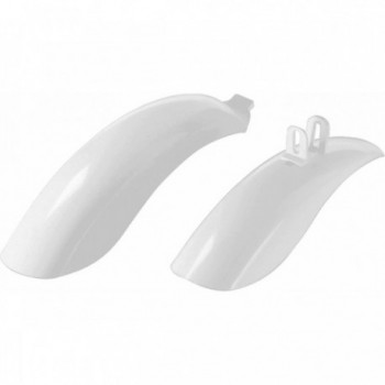 White Plastic MTB Fenders for Kids 12/14' - Front and Rear - 1