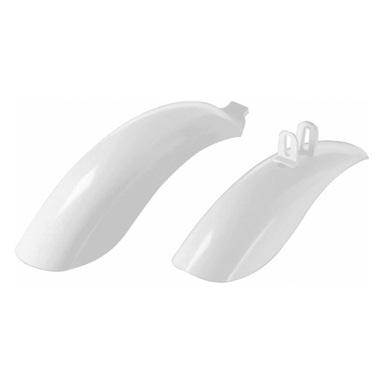 White Plastic MTB Fenders for Kids 12/14' - Front and Rear - 1