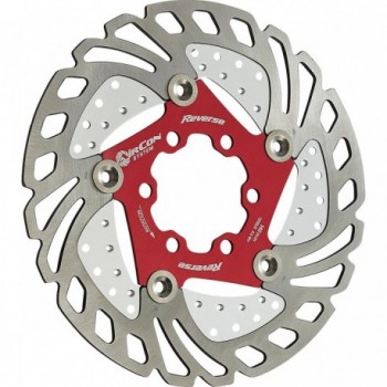 AirCon Reversible Brake Disc Ø140mm Red with Innovative Cooling System - 1