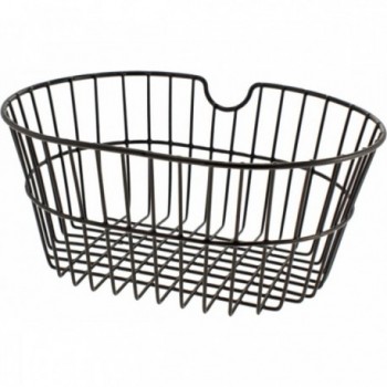 Cesta Ovalada Delantera de Hierro Negro para Bicicleta 41x30x18 cm - 1