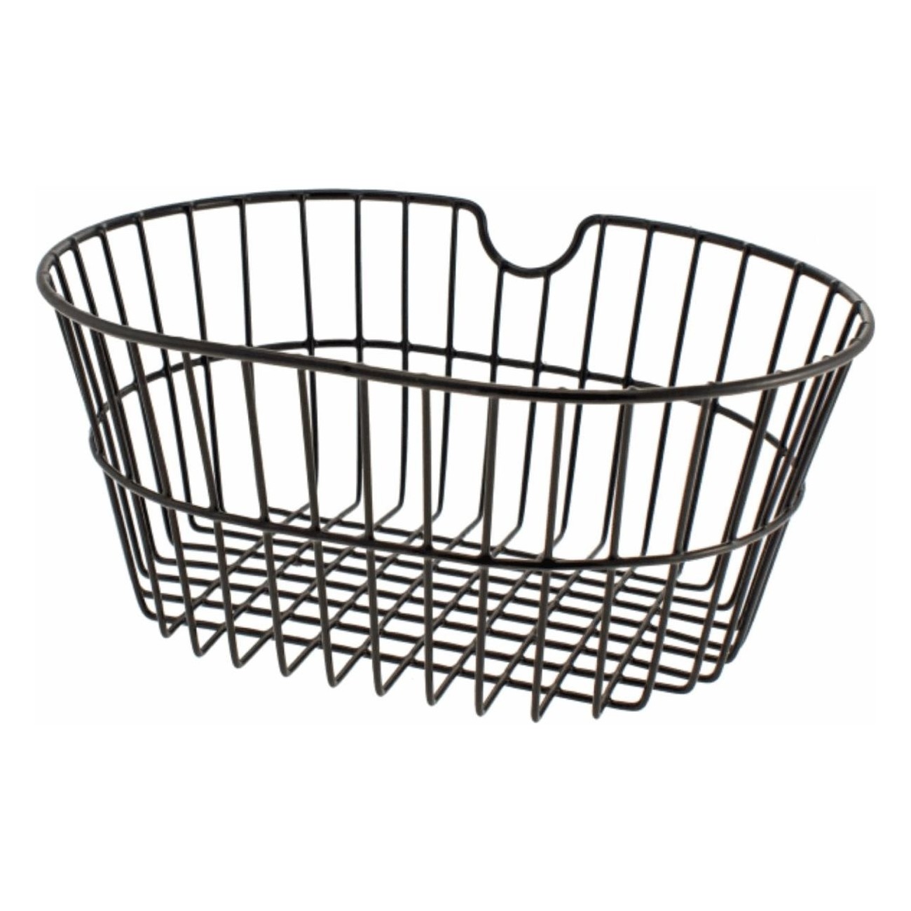 Black Iron Front Oval Basket for Bicycle 41x30x18 cm - 1