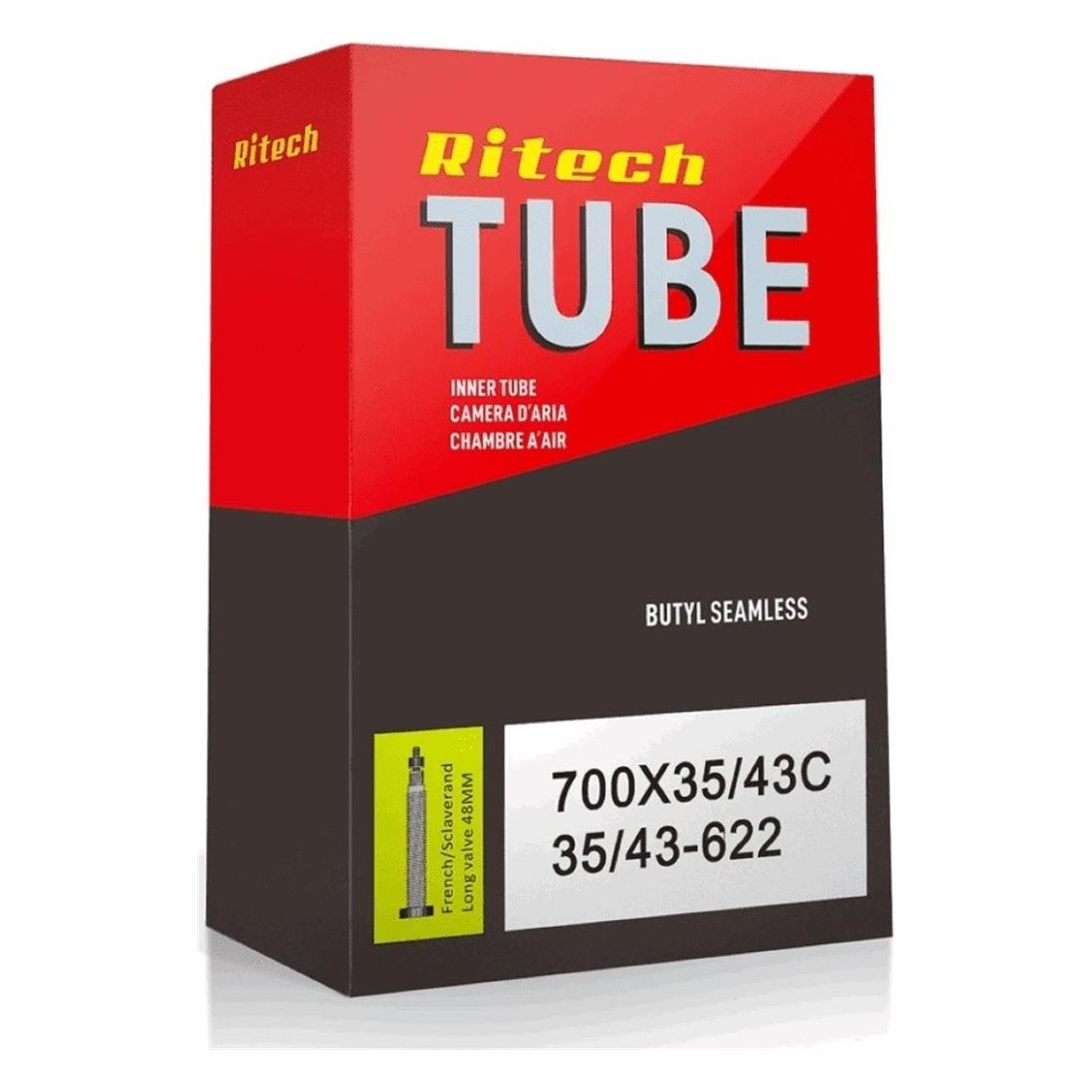 Ritech 28' Inner Tube 700x35/43 with 48mm Presta Valve - Reliable for Bikes - 1