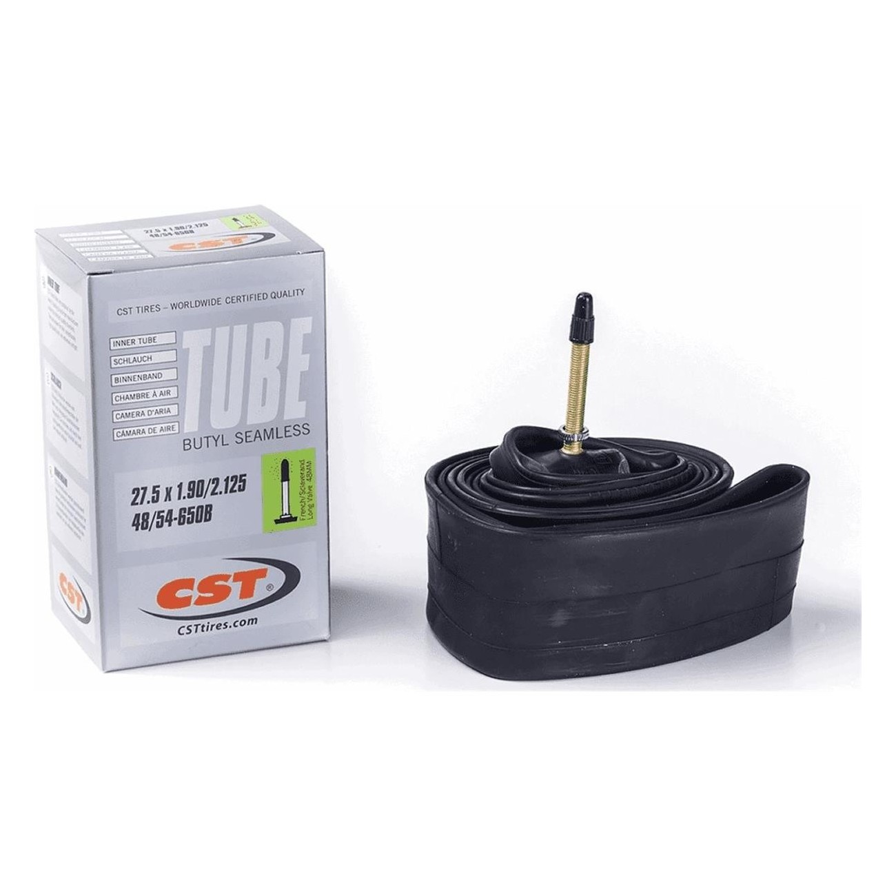 CST 27.5x1.90/2.125 Inner Tube with 48mm Presta Valve - Bicycle Standard - 1