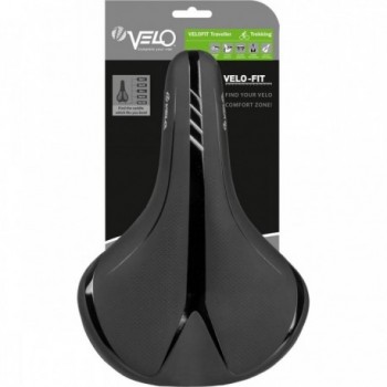 Sella Trekking Velo Fit Traveller XXL 263x205 mm Nero/Argento - Comfort Zone, Arc Tech, Superficie Senza Cuciture - 3 - Selle - 