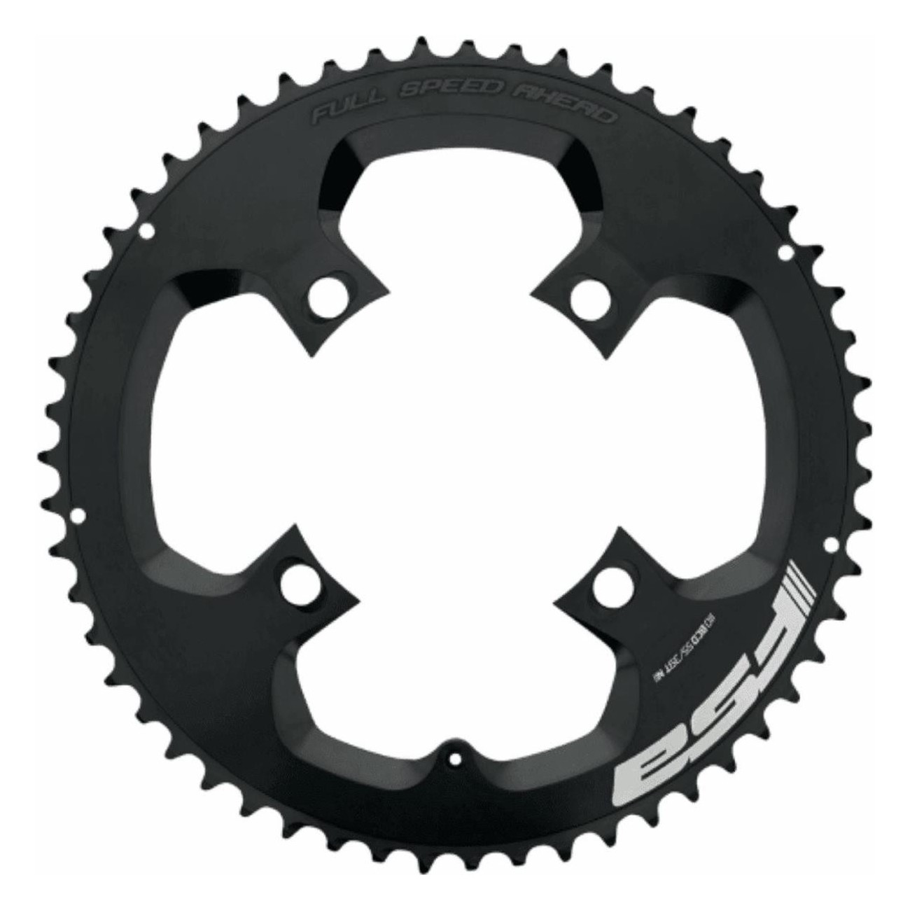 PowerBox SLK Chainring 110x52T 11v for Road Bike, Black Stealth, Aluminum - 1