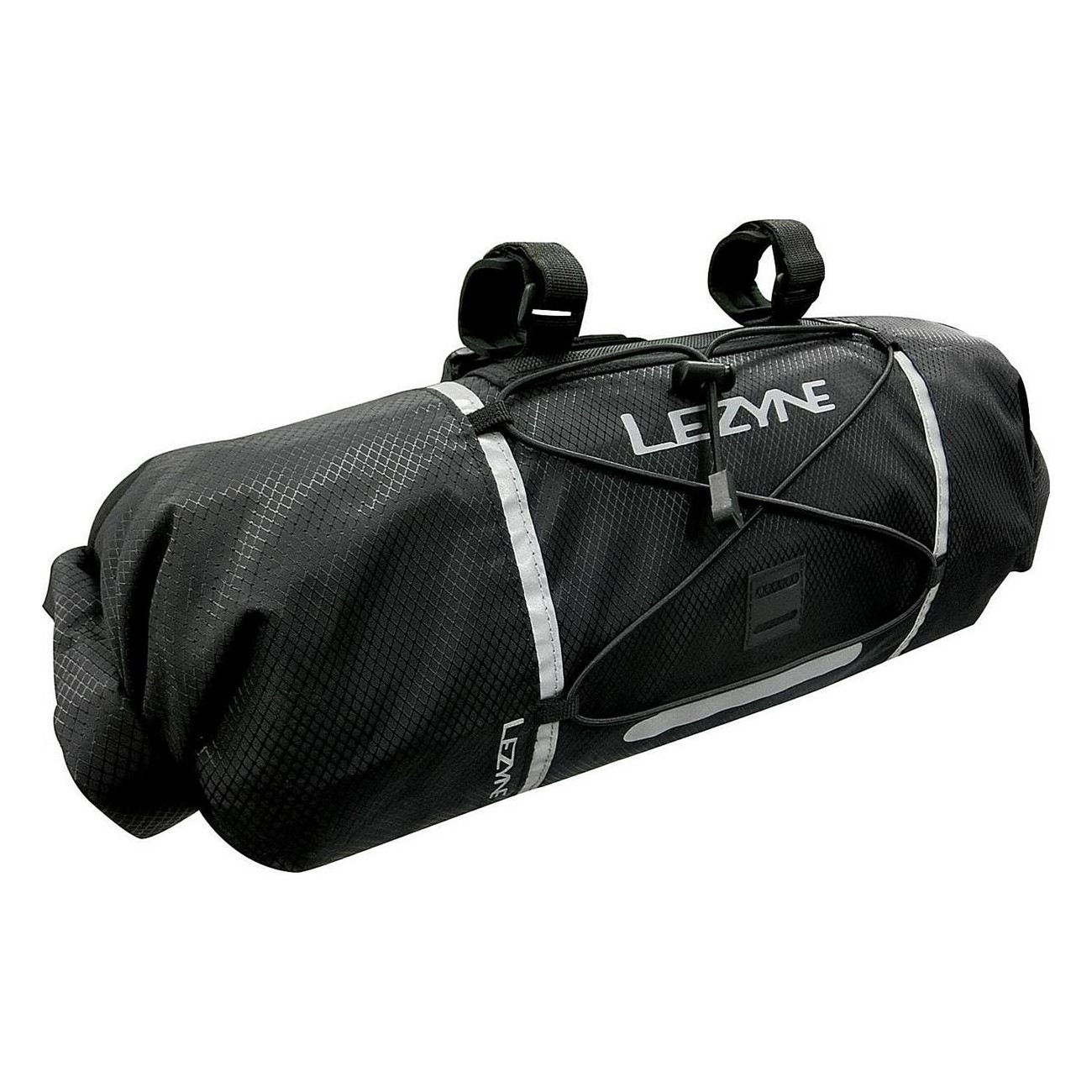 Lezyne 7L Waterproof Black Handlebar Bag with Roll Closure and Straps - 1