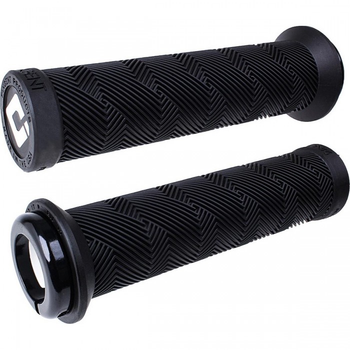 ODI Tangent Contour V2.1 Black Grips with Lock-On Clamps for BMX & MTB - 135mm - 1