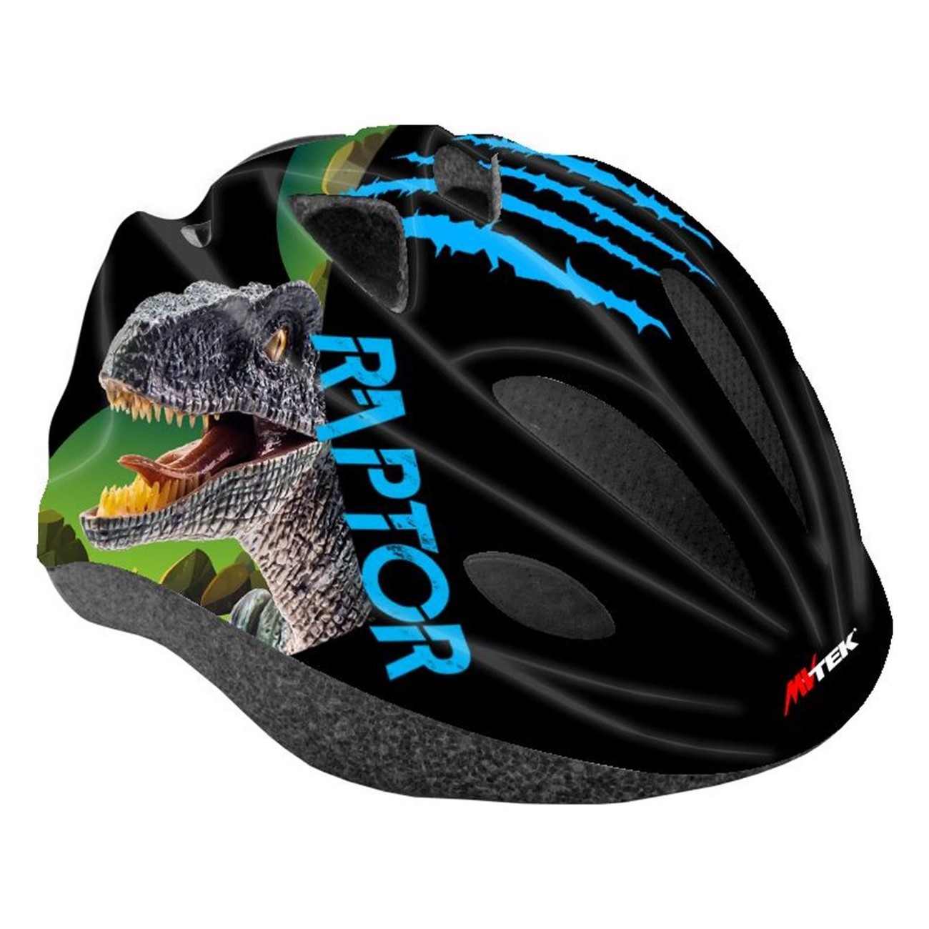 Casco Junior Raptor Azul MVTEK - Talla Única 52/56 cm, 12 Ventilaciones, Certificado EN1078 - 1