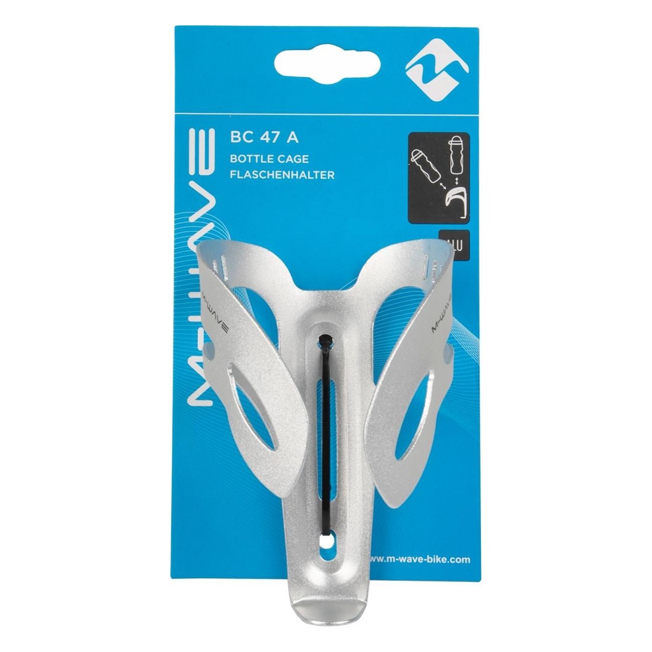 Aluminium Flaschenhalter Silber M-WAVE 47g - 4