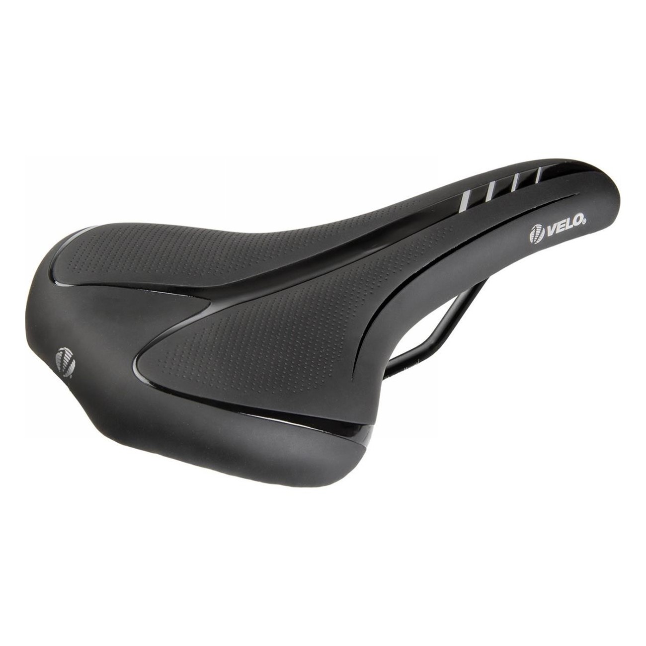 Sella Velo Fit Athlete BC XL 275x163 mm Nero/Argento per Strada e MTB - Comfort Zone XL, Schiuma Ultraleggera - 1 - Selle - 0887