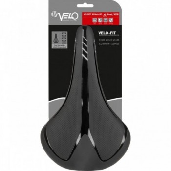 Sella Velo Fit Athlete BC XL 275x163 mm Nero/Argento per Strada e MTB - Comfort Zone XL, Schiuma Ultraleggera - 3 - Selle - 0887