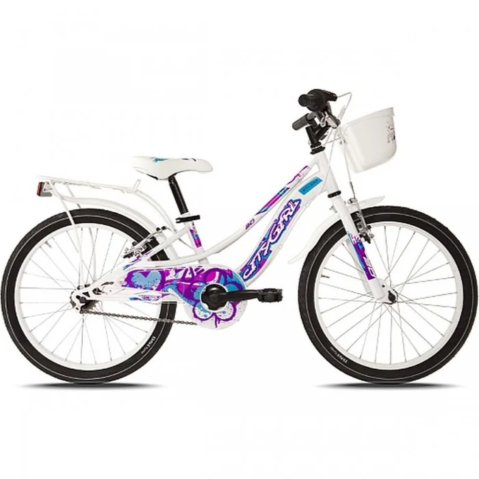 Bicicletta City Girl 20 per Bambini - Bianco, Ruote 20', Telaio Acciaio, Freni V-Brake - 1 - Bambino - 8059796061117