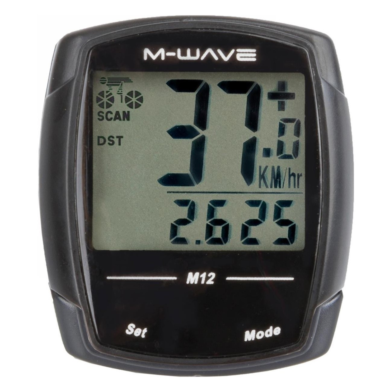 Computadora para bicicleta M-Wave M12, 12 funciones, negra, sin herramientas - 1