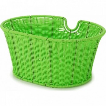 NFUN Oval Green Front Basket in Coated Iron 39x29x18 cm for Bicycle - 1