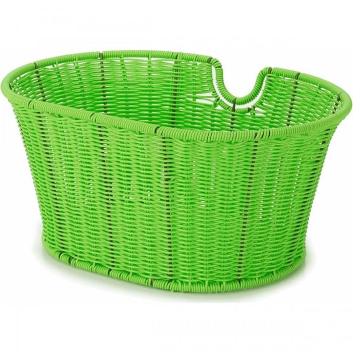 Cesta Delantera NFUN Ovalada Verde de Hierro Plastificado 39x29x18 cm - 1