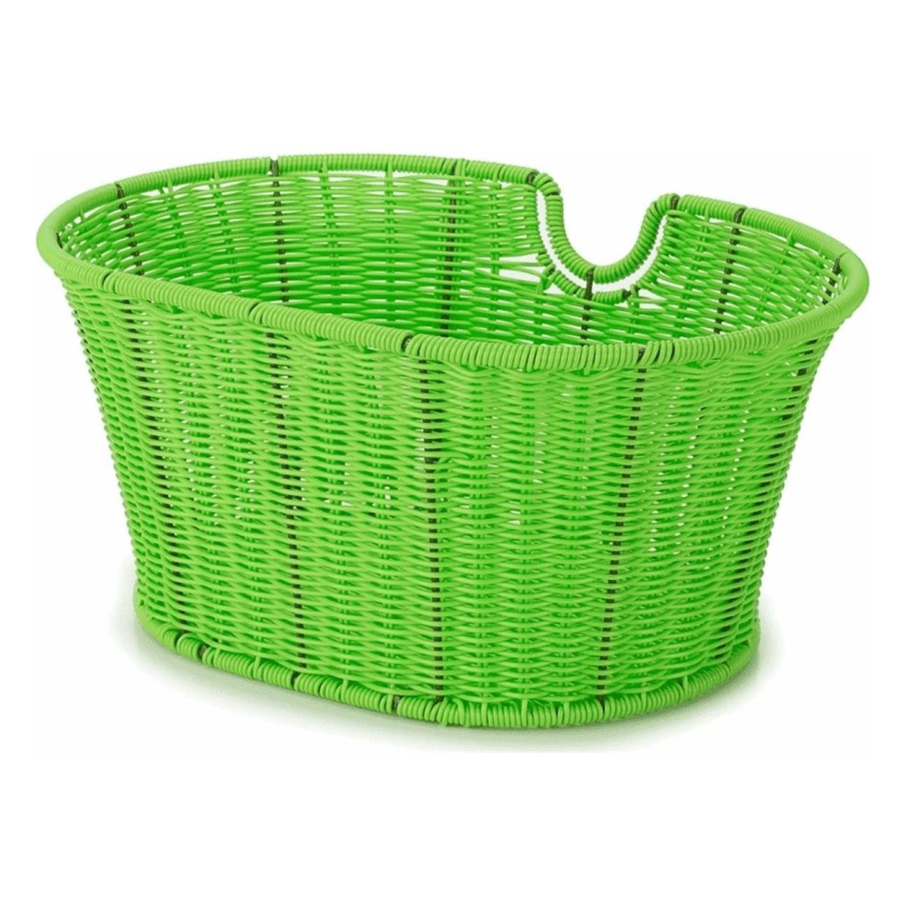 NFUN Oval Green Front Basket in Coated Iron 39x29x18 cm for Bicycle - 1