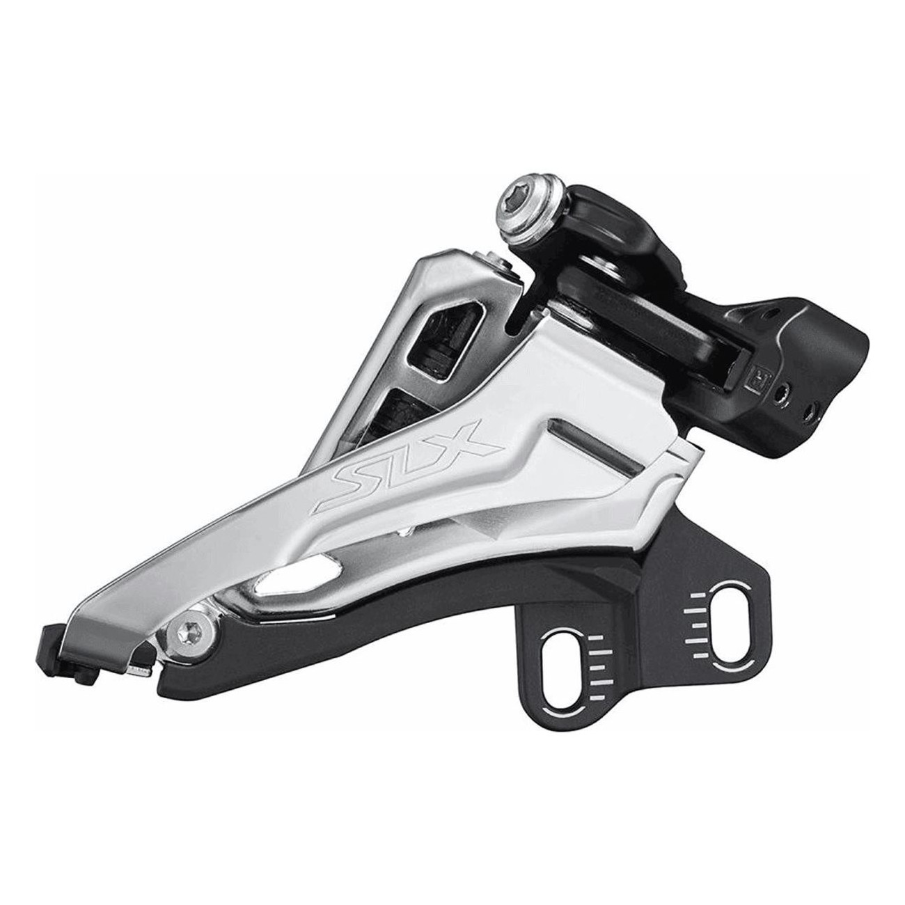 Shimano SLX M7100 2x12V E-Type Derailleur, Side Pull, 34.9mm, Black/Silver - 1