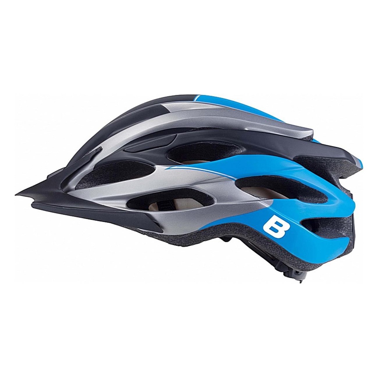 Casco Ciclismo In-Mold Nero/Azzurro/Grigio Taglia M 54-58 cm EN1078 con Ventilazione e Sistema di Regolazione - 1 - Caschi - 805