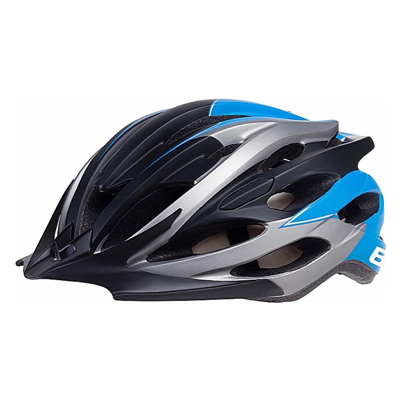 Casco Ciclismo In-Mold Nero/Azzurro/Grigio Taglia M 54-58 cm EN1078 con Ventilazione e Sistema di Regolazione - 2 - Caschi - 805