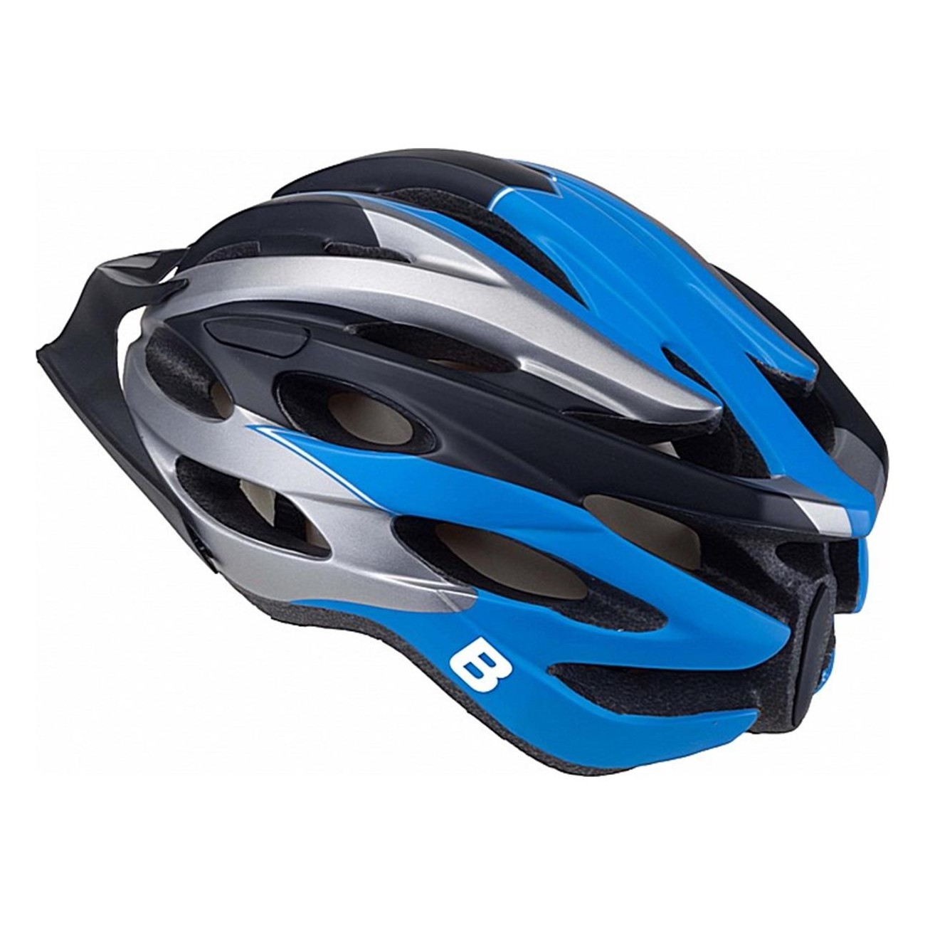 Casco Ciclismo In-Mold Nero/Azzurro/Grigio Taglia M 54-58 cm EN1078 con Ventilazione e Sistema di Regolazione - 3 - Caschi - 805