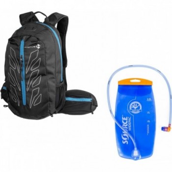 Mochila de Motociclista M-Wave Rough Ride Negra con Bolsa de Agua 2L - 2