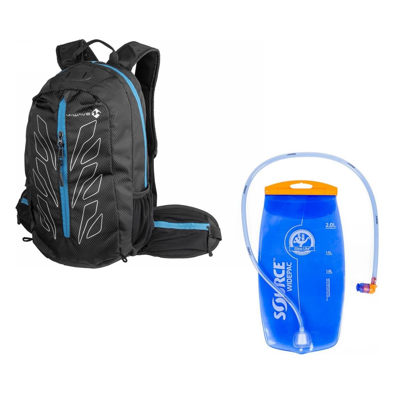 Mochila de Motociclista M-Wave Rough Ride Negra con Bolsa de Agua 2L - 2