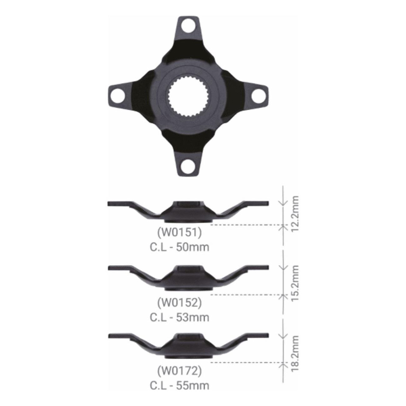 Spider Gen4/Oli Edge Aluminum E-Bike Component, BCD 104 mm, 12V, 55mm - 1