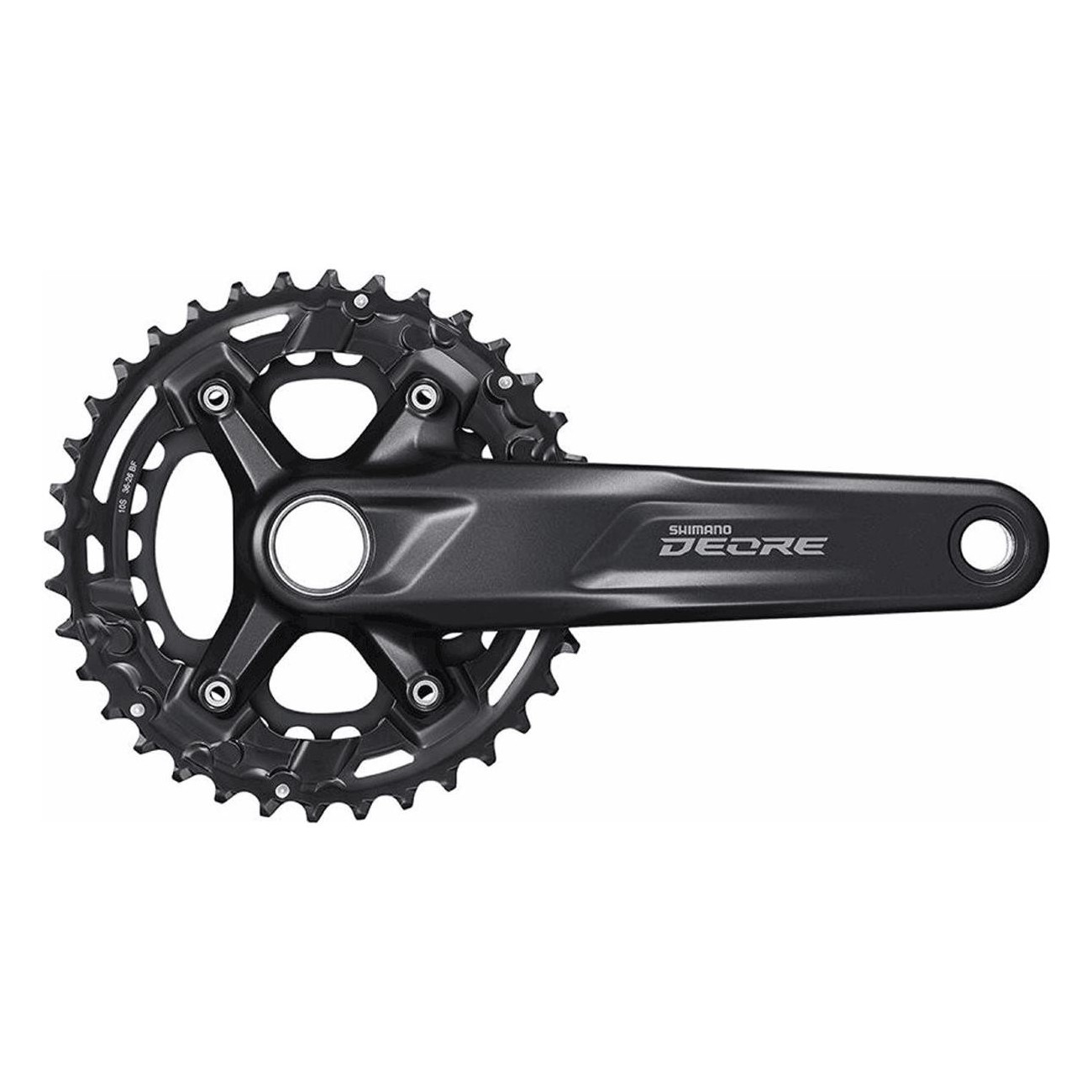 Shimano Deore M4100 Crankset 2x10V, 36/26T, 175mm, Black, 2 Rings - 1